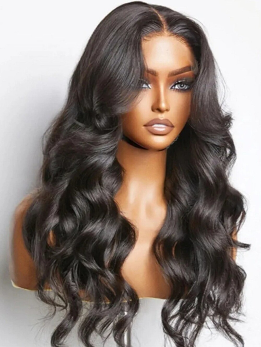 30 Inch Natural Black Human Hair 13x4 HD Lace Front Body Wave Wig